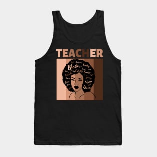 Black Smart Teacher Afro Love Melanin of African American Tank Top